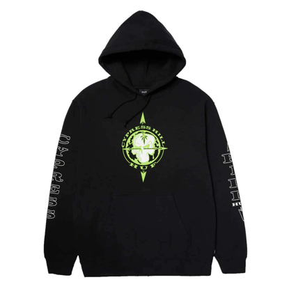 HUF BLUNTED COMPASS PULLOVER HOODIE BLACK M