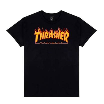 THRASHER MAGAZINE YOUTH FLAME LOGO T-SHIRT BLACK M