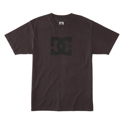 DC DC STAR PIGMENT DYE T-SHIRT BLACK ENZYME WASH L