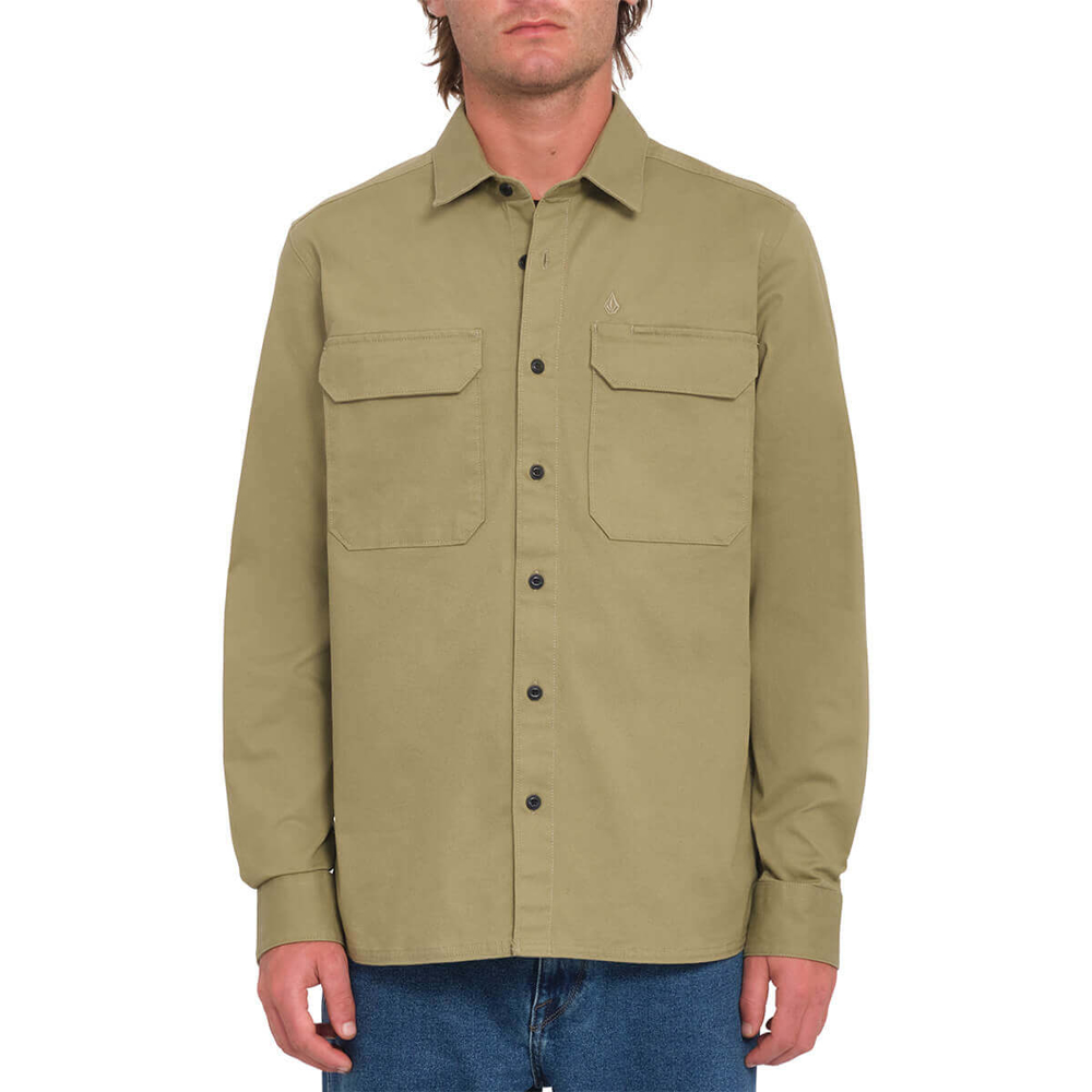 VOLCOM SERVICESTONE WORKSHIRT LONG SLEEVE THYME GREEN L