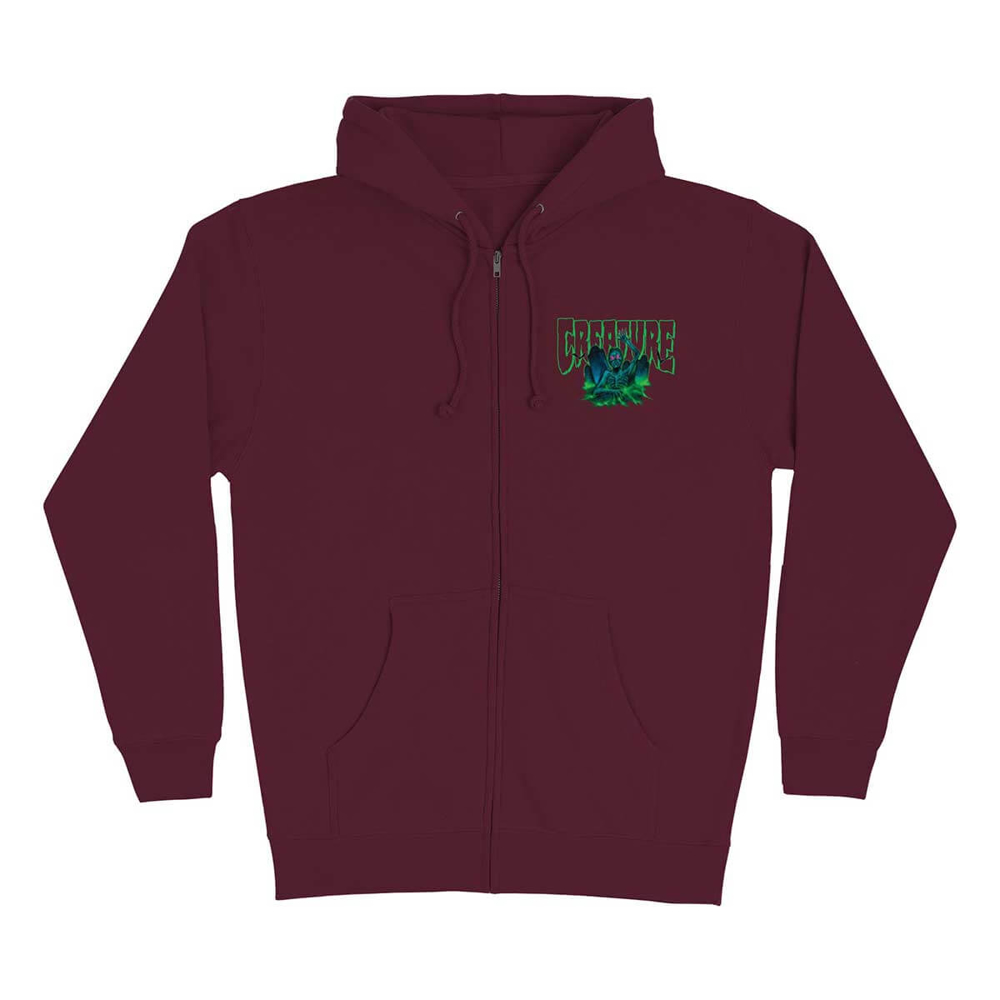 CREATURE HELLBOUND ZIP HOODED HEAVYWEIGHT PULLOVER MAROON XL