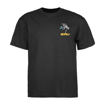 POWELL SKATEBOARD SKELETON YOUTH T-SHIRT BLACK L