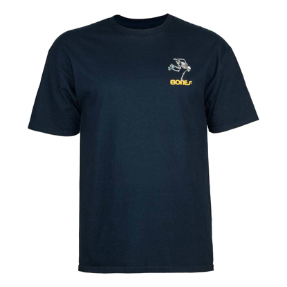 POWELL SKATEBOARD SKELETON T-SHIRT NAVY L