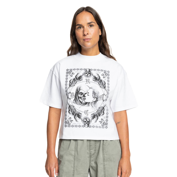 RVCA CHEFS KISS KINNEY SS TEE WHITE M/10