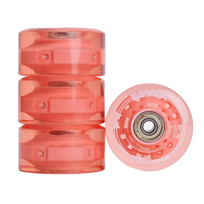 IMPALA 4 PACK LED LIGHT UP WHEELS PINK 62