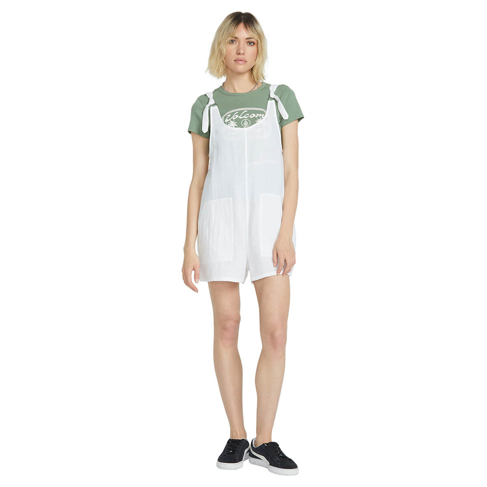VOLCOM LIL TIE STRAP ROMPER WHITE L