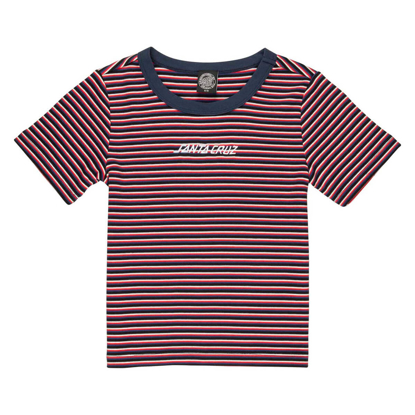 SANTA CRUZ STRIP LOGO EMB T-SHIRT BLACK STRIPE 10