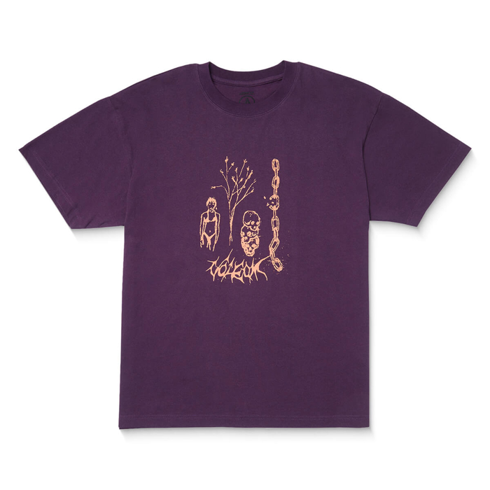 VOLCOM POETIC DESS LSE T-SHIRT GRAPE ROYALE L