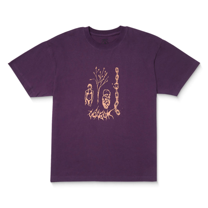 VOLCOM POETIC DESS LSE T-SHIRT GRAPE ROYALE XL