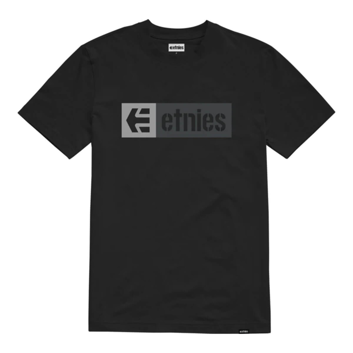 ETNIES NEW BOX T-SHIRT BLACK/GREY/GREY XL