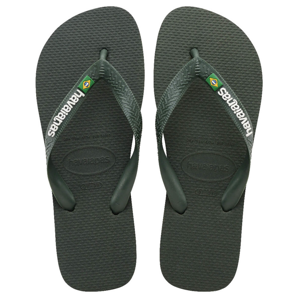 HAVAIANAS BRASIL LOGO GREEN OLIVE/GREEN OLIVE 45/46