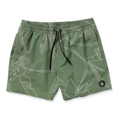 VOLCOM LIDO PRINT TRUNK 16" LIGHT OLIVE M
