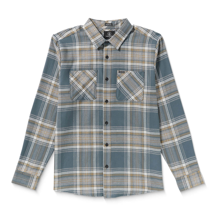 VOLCOM NETASTONE FLANNEL LONG-SLEEVE SHIRT DARK SLATE L