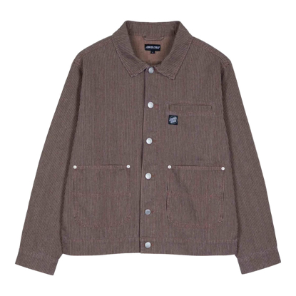 SANTA CRUZ RAILROAD JACKET BROWN HICKORY STRIPE M