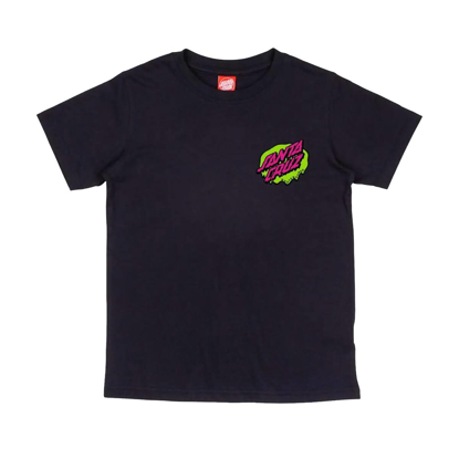 SANTA CRUZ YOUTH SLIME DOT T-SHIRT BLACK 12-14