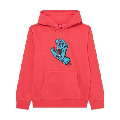 SANTA CRUZ YOUTH SCREAMING HAND HOOD BRIGHT RED  6-8