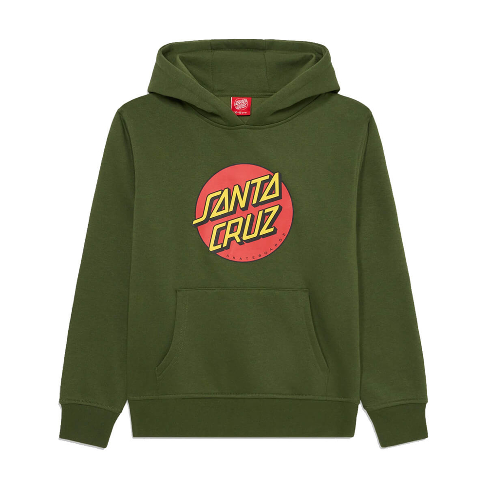 SANTA CRUZ YOUTH CLASSIC DOT HOOD DARK MOSS  6-8