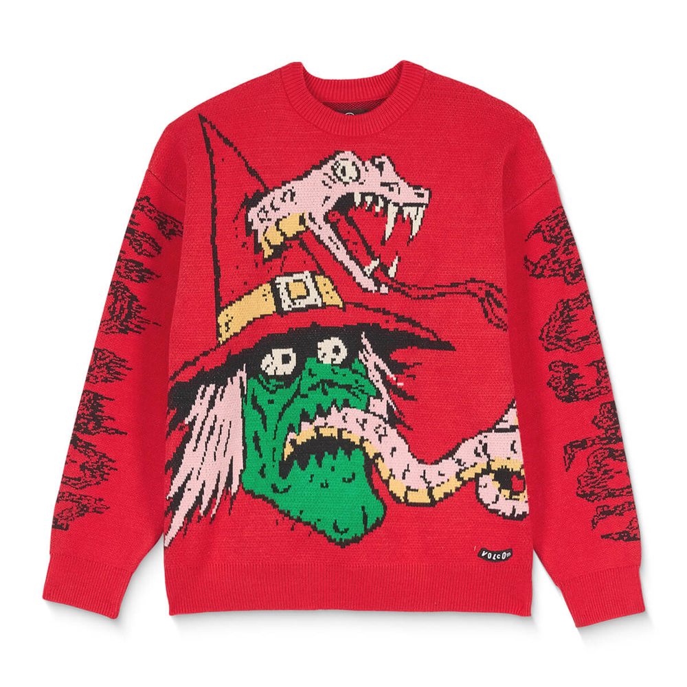 VOLCOM JJ VILLARD SWEATER LIFEGUARD RED S