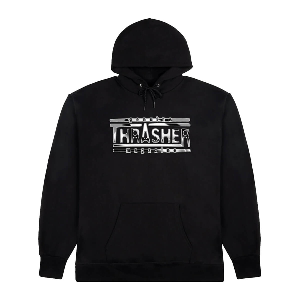 THRASHER MAGAZINE CHROME GENUINE HOODIE BLACK M