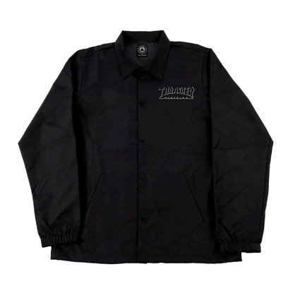 THRASHER MAGAZINE SHADOW MAG LOGO COACH'S JACKET BLACK/BLACK XL
