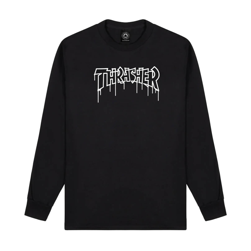 THRASHER MAGAZINE ONE-LINER L/S T-SHIRT BLACK M