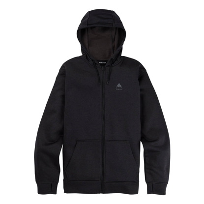 BURTON MEN'S OAK FULL-ZIP HOODIE TRUE BLACK HEATHER XL