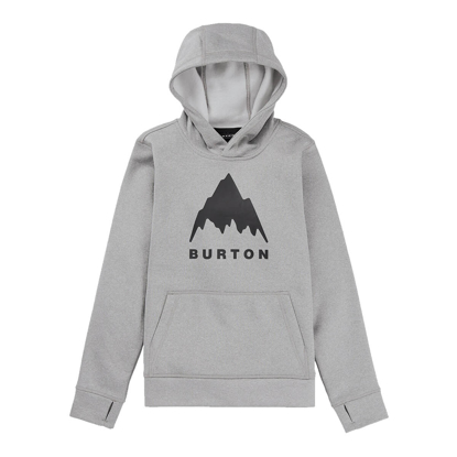 BURTON KIDS' OAK PULLOVER HOODIE GRAY HEATHER XL