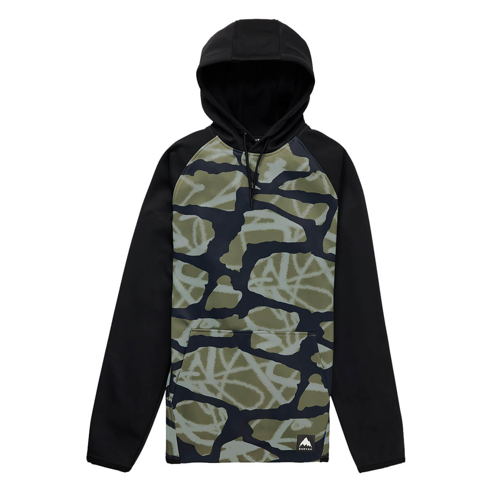 BURTON CROWN WEATHERPROOF PULLOVER FLEECE GRAFFITI CAMO/TRUE BLACK XL