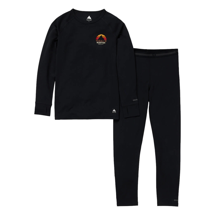 BURTON KIDS' LIGHTWEIGHT BASE LAYER SET TRUE BLACK XL