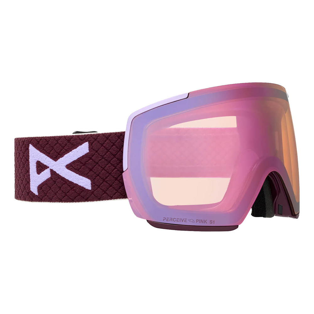 ANON M5 GOGGLES + BONUS LENS + MFI® FACE MASK DEEP CHERRY | CLOUDY PINK /  VARIABLE BLUE UNI