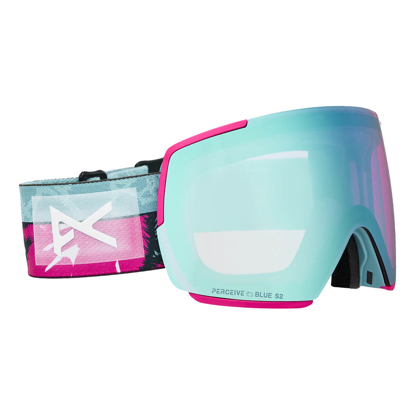 ANON M5 GOGGLES + BONUS LENS + MFI® FACE MASK PINK TIDES | VARIABLE BLUE / CLOUDY PINK UNI