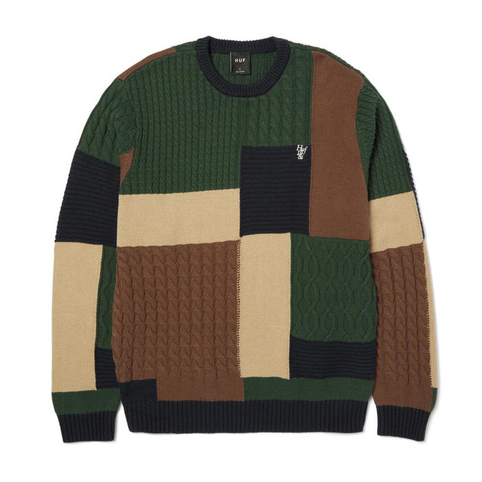 HUF COLUMBIA CABLE KNIT SWEATER MULTI XL
