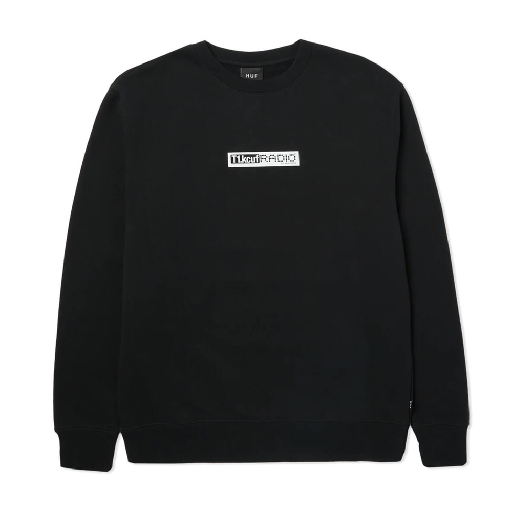HUF MIDNIGHT RADIO CREWNECK SWEATER BLACK L