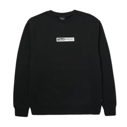 HUF MIDNIGHT RADIO CREWNECK SWEATER BLACK L