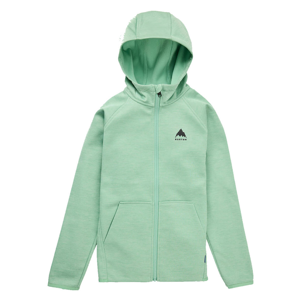 BURTON KIDS' CROWN WEATHERPROOF FULL-ZIP FLEECE SOFT SAGE HEATHER XS