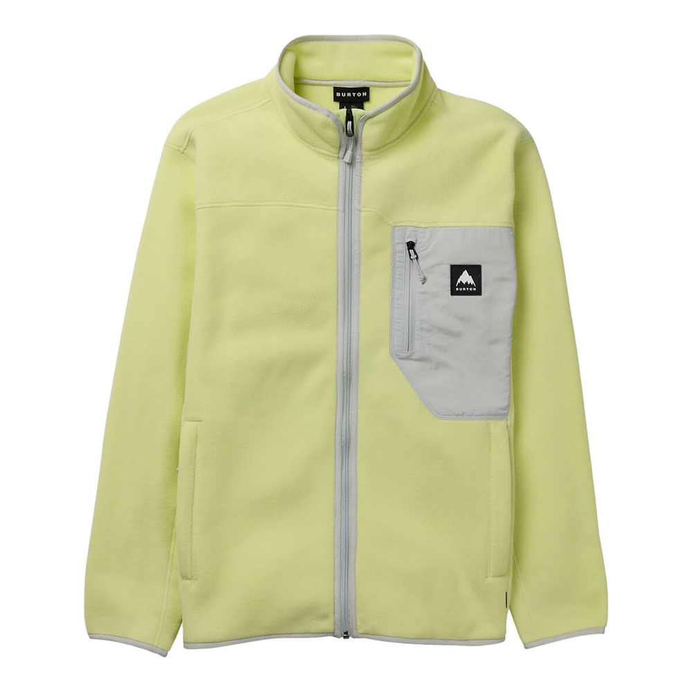 BURTON MEN'S CINDER FULL-ZIP FLEECE GLOW YELLOW GREEN S