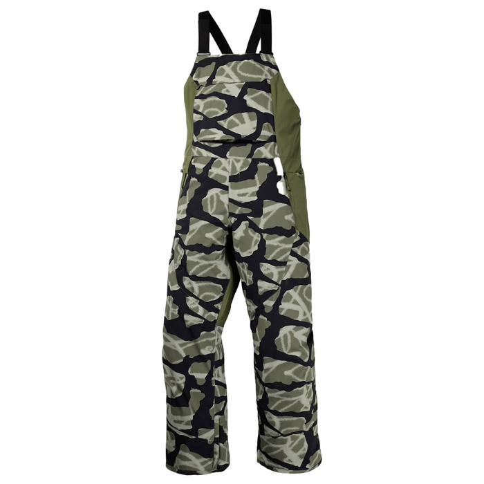 BURTON MEN'S RESERVE 2L BIBS GRAFFITI CAMO/FOREST MOSS XL