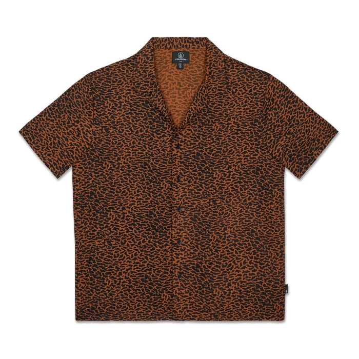 VOLCOM UTOPIAS PRINT SHIRT BROWN HORN S