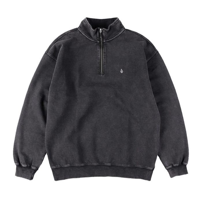 VOLCOM SINGLE STONE QUARTER ZIP LIGHT ACID BLACK L