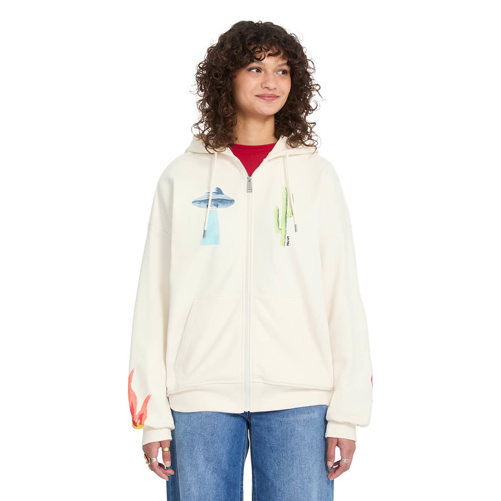 VOLCOM FA MICKEY MASON ZIP FLEECE OFF WHITE M