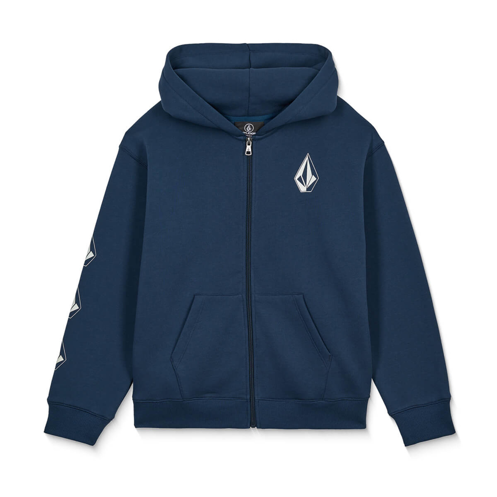 VOLCOM ICONIC STONE GID ZIP  HOODIE PULLOVER DUST BOWL INDIGO L