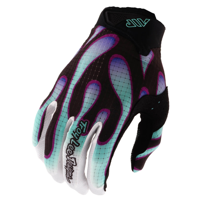 TROY LEE DESIGNS AIR GLOVE OVERSPRAY BLACK / REAL TEAL XL