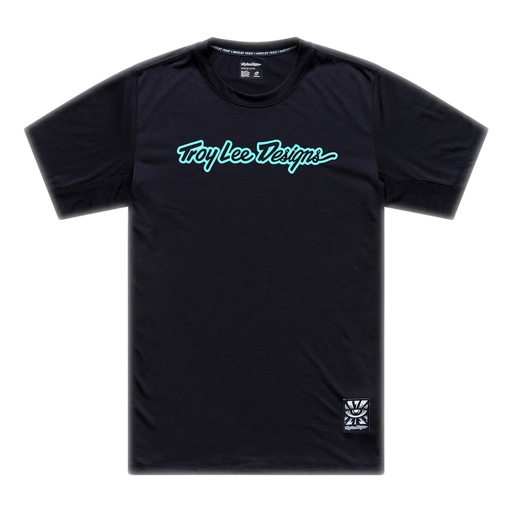 TROY LEE DESIGNS SKYLINE RIDE SHORT SLEEVE TEE SIGNATURE BLACK / REAL TEAL 2X