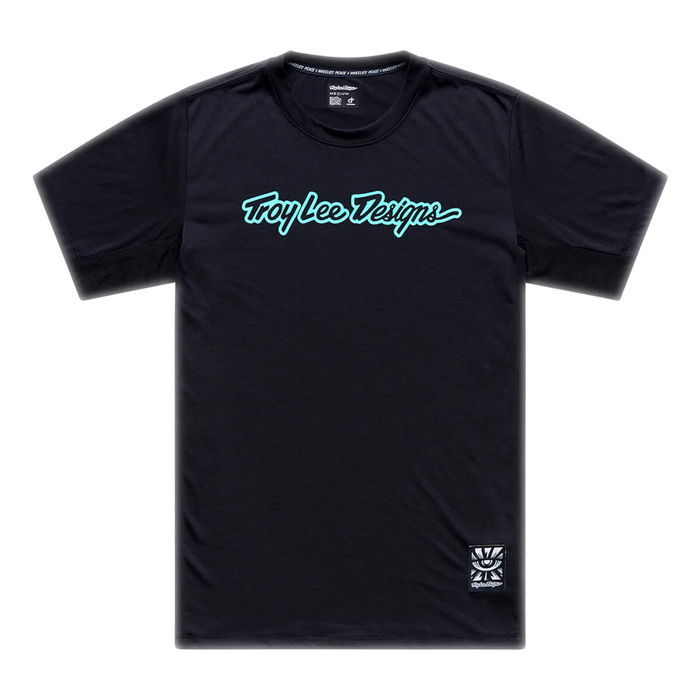 TROY LEE DESIGNS SKYLINE RIDE SHORT SLEEVE TEE SIGNATURE BLACK / REAL TEAL 2X