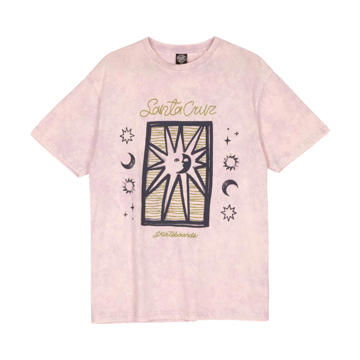 SANTA CRUZ SUN STAMP SCRIPT T-SHIRT LILAC ACID WASH 8
