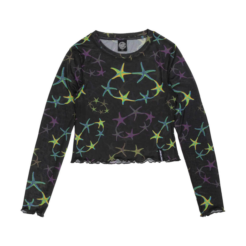 SANTA CRUZ STRIP DIGI MESH CROP LS TOP STARFISH REPEAT 6