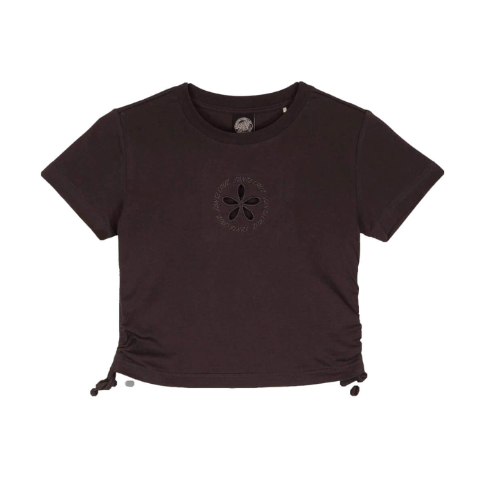SANTA CRUZ RINGED FLOWER TIE T-SHIRT BLACK WASH 6