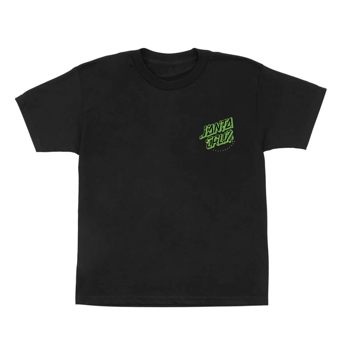 SANTA CRUZ YOUTH ROSKOPP SCREAMING FIVE T-SHIRT BLACK 12-14