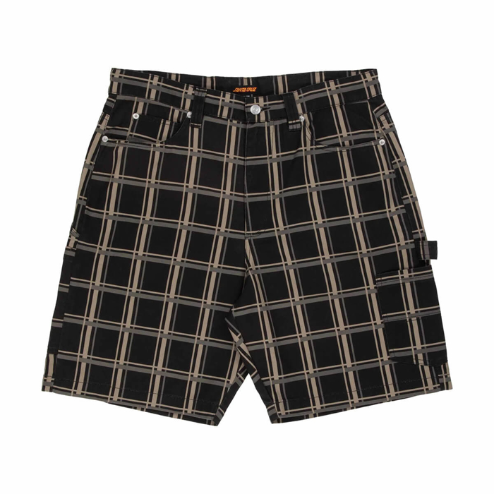 SANTA CRUZ CARPENTER BIG SHORTS BLACK CHECK 28