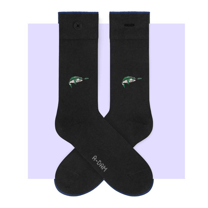 ADAM BLACK FISH CASUAL SOCKS BLACK 36-40